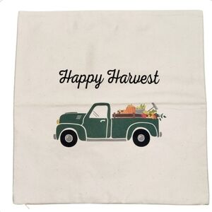 Thirty-One Statement Pillow Cover Natural Fall Truck Happy Harvest Zippered New